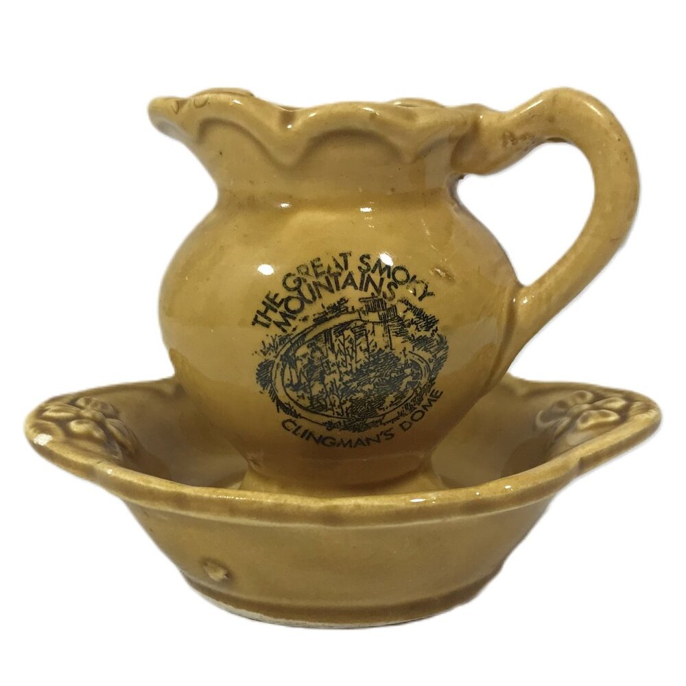 Vintage Pitcher and Bowl Set The Great Smokey Mountains TN NC